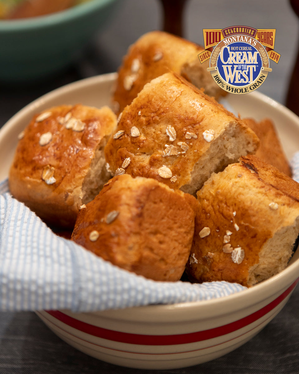 Cream of the West Honey Wheat 7-Grain dinner rolls. The perfect addition to a comforting meal. These rolls also make great slider or sandwich buns.