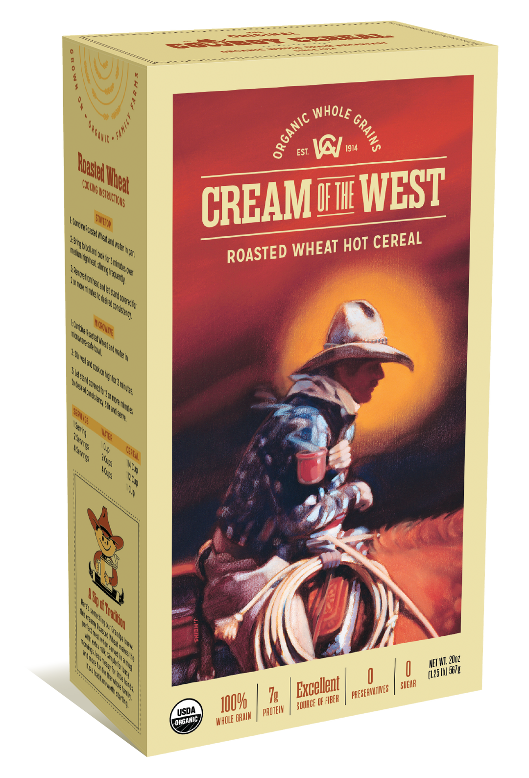 Original Roasted Wheat: 100% Organic Whole Grain Hot Cereal Mix  Cream of  the West